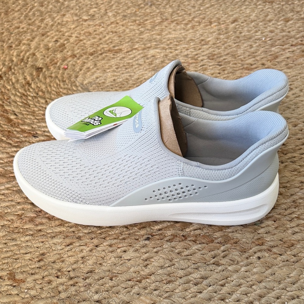 CROCS Light Gray Mesh Slip-Ons - Picture 3 of 6
